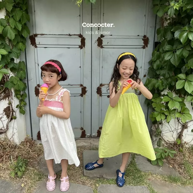 Concocter - Korean Children Fashion - #toddlerclothing - Lime Smocked One-piece - 8