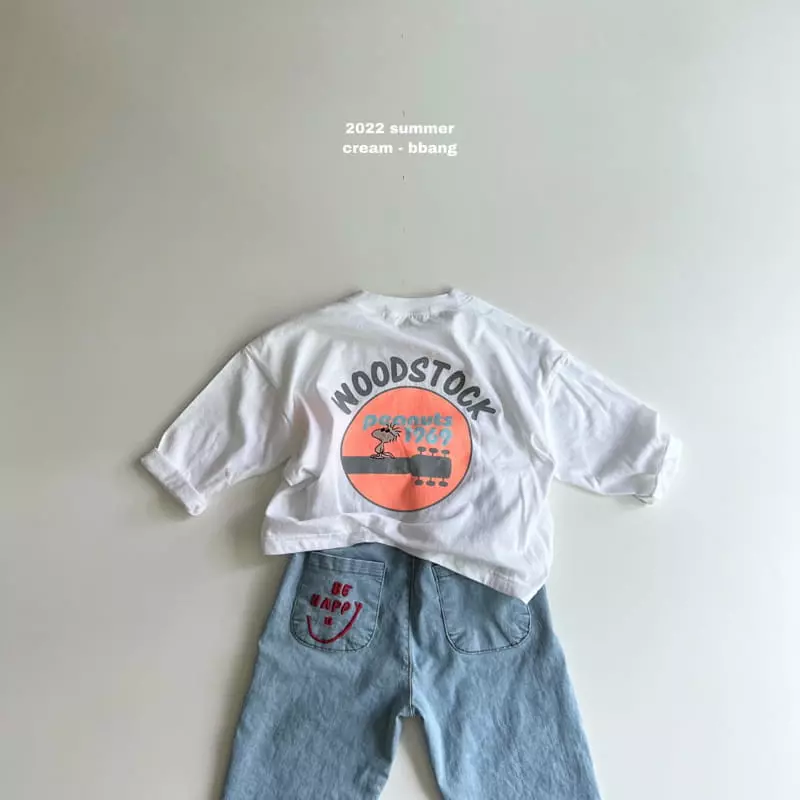 Cream Bbang - Korean Children Fashion - #Kfashion4kids - Ice Happy Embroidery Jeans - 9