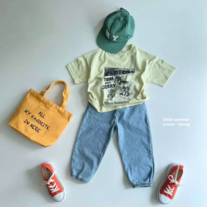 Cream Bbang - Korean Children Fashion - #kidsshorts - Friends Paint Tee - 7