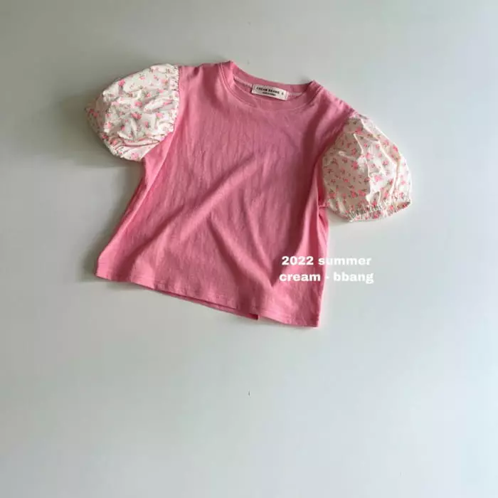 Cream Bbang - Korean Children Fashion - #prettylittlegirls - Flower Color Shirring Tee - 5