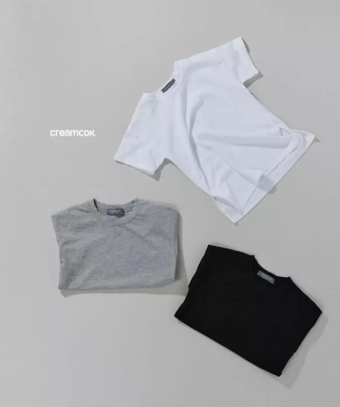 Creamcok - Korean Baby Fashion - #babywear - Layered Slit Short Sleeves Tee - 2