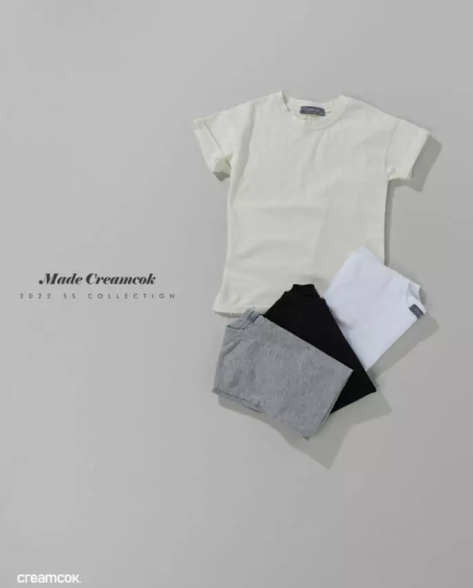 Creamcok - Korean Baby Fashion - #onlinebabyboutique - Layered Slit Short Sleeves Tee - 4