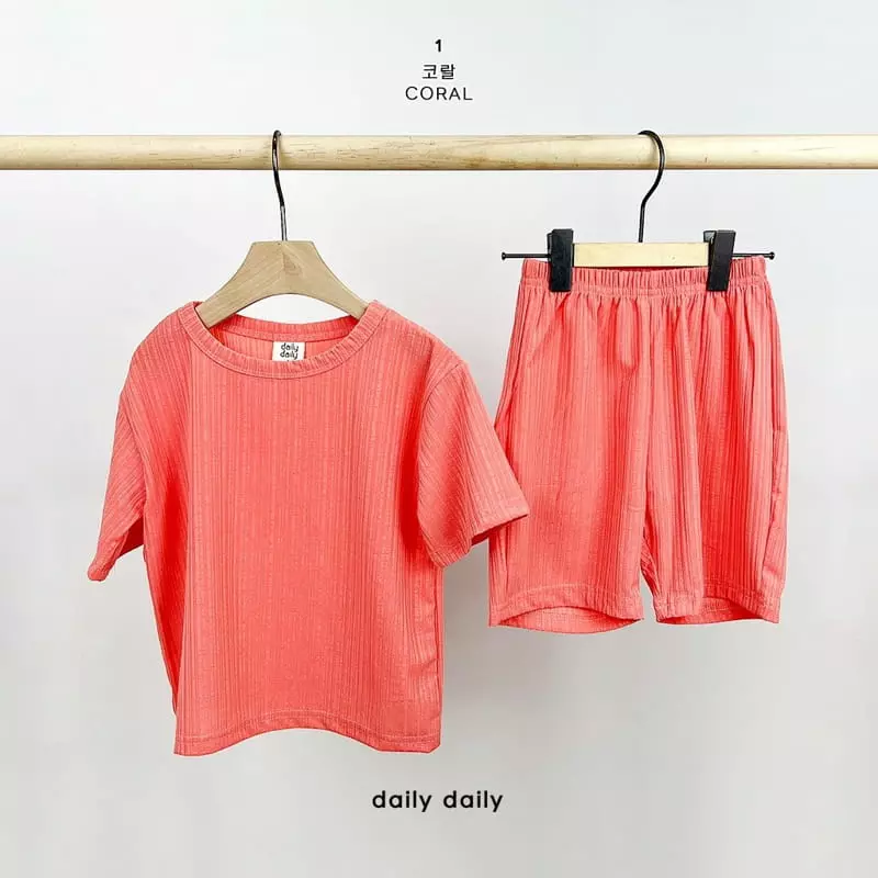 Daily Daily - Korean Children Fashion - #childofig - Kid Summer Plare Top Bottom Set - 3