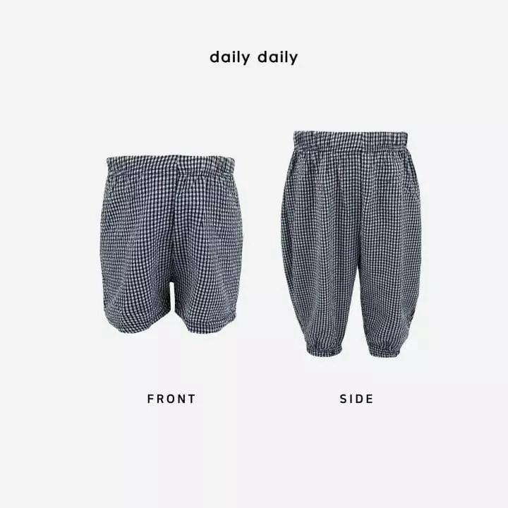 Daily Daily - Korean Children Fashion - #childrensboutique - Kid Two Check 1+1 Pants Shorts Set - 2