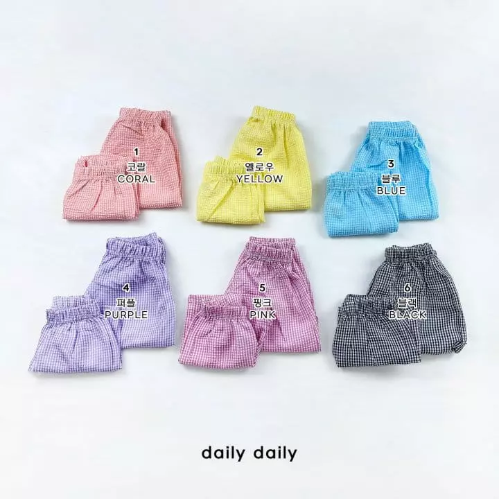 Daily Daily - Korean Children Fashion - #designkidswear - Kid Two Check 1+1 Pants Shorts Set - 3