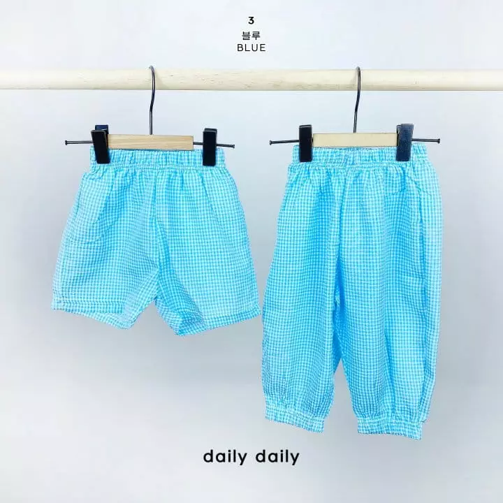 Daily Daily - Korean Children Fashion - #kidsshorts - Kid Two Check 1+1 Pants Shorts Set - 6