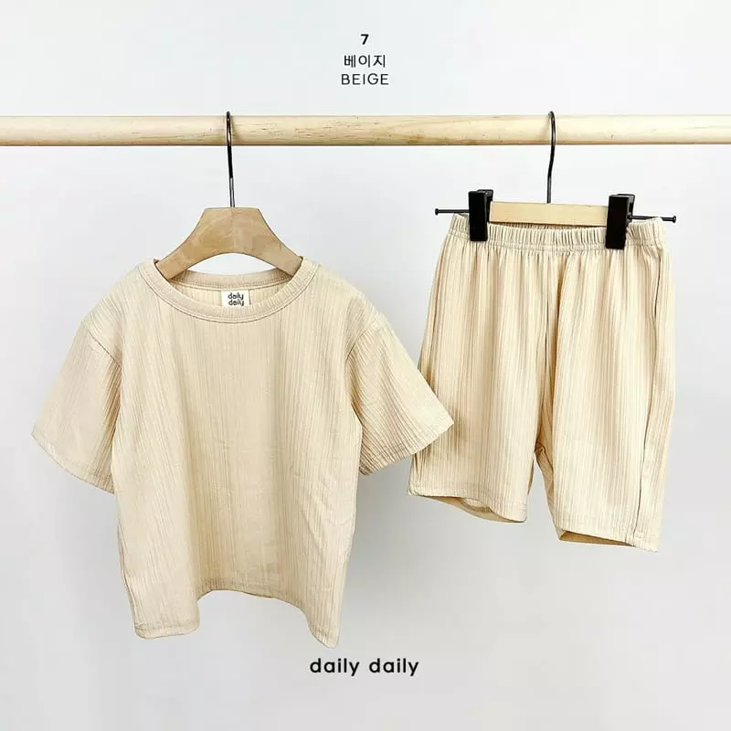 Daily Daily - Korean Children Fashion - #kidsshorts - Kid Summer Plare Top Bottom Set - 9