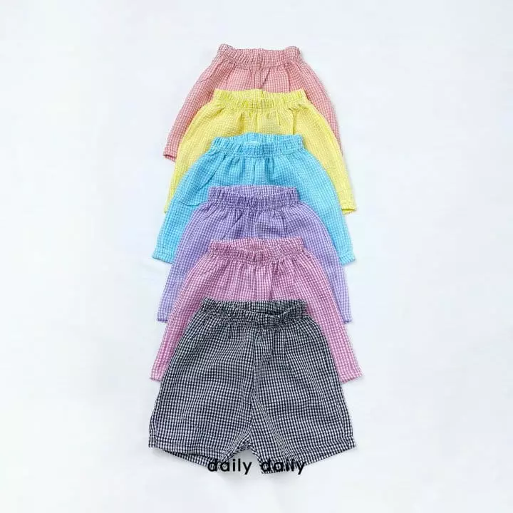 Daily Daily - Korean Children Fashion - #magicofchildhood - Kid Two Check 1+1 Pants Shorts Set - 11