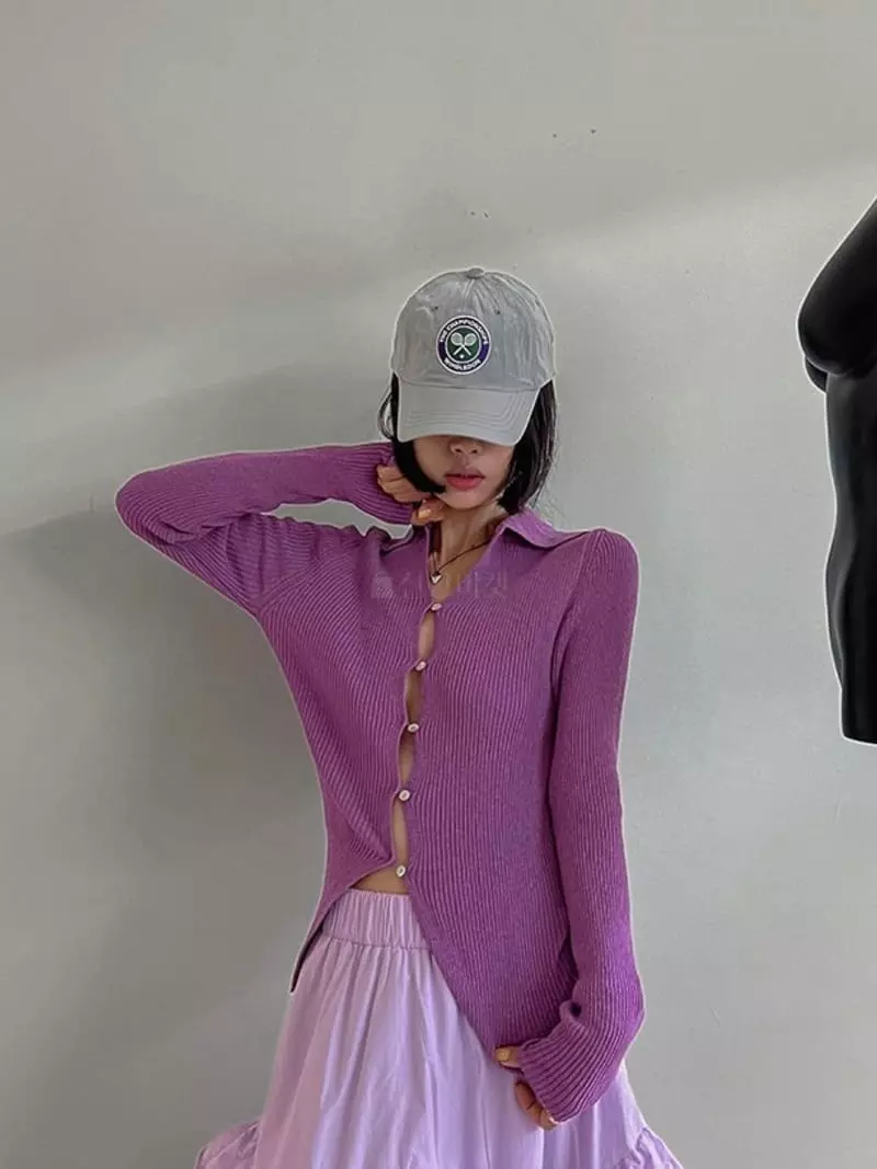 Dailyjud - Korean Women Fashion - #momslook - Rib Collar Cardigan