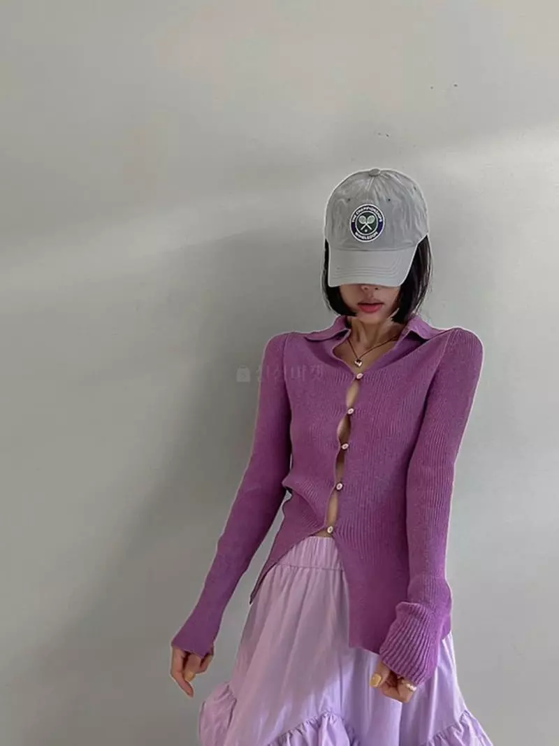 Dailyjud - Korean Women Fashion - #vintageinspired - Rib Collar Cardigan - 4