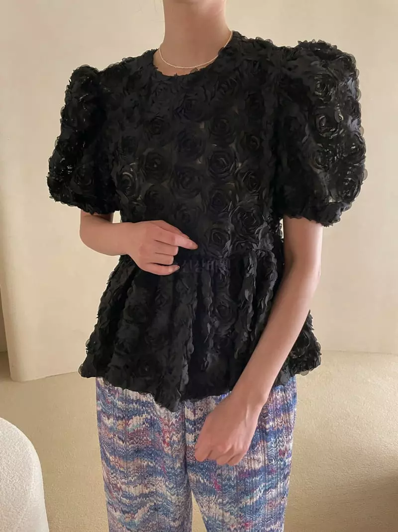 Dailyjud - Korean Women Fashion - #womensfashion - Rose Lace Blouse - 3