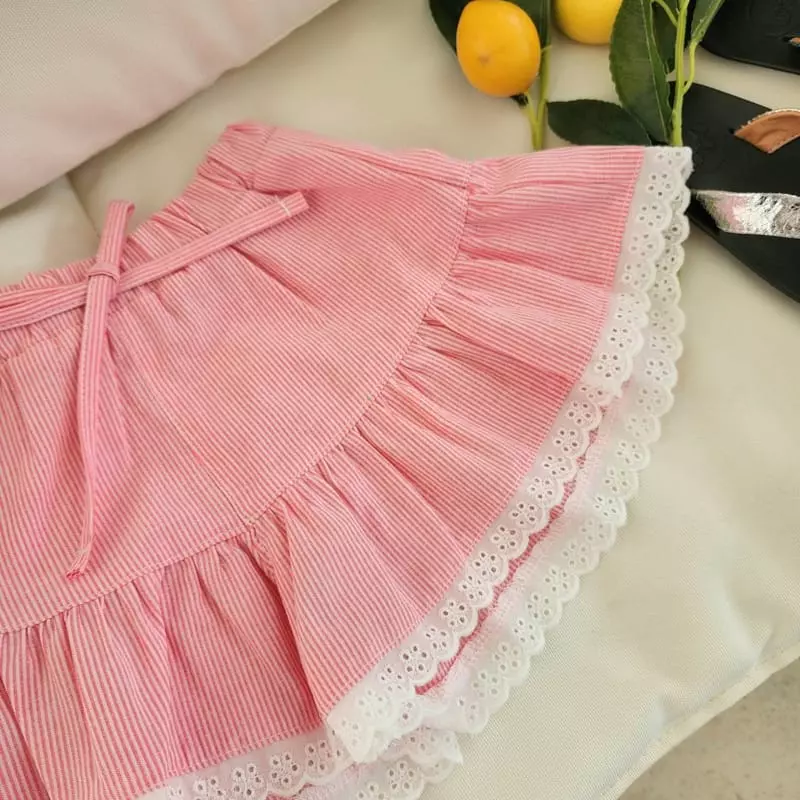 Dalla - Korean Children Fashion - #minifashionista - Lace Stripes Shorts - 5