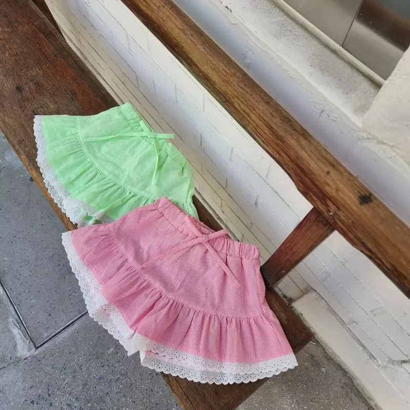 Dalla - Korean Children Fashion - #todddlerfashion - Lace Stripes Shorts - 7