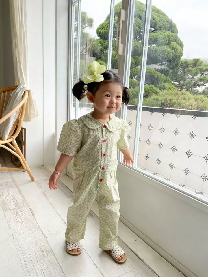 Dano - Korean Children Fashion - #kidzfashiontrend - Flower Jumpsuit - 4
