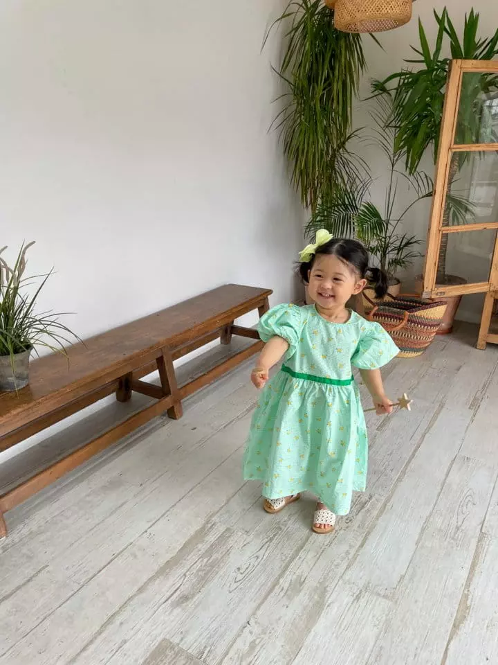 Dano - Korean Children Fashion - #designkidswear - Big Shirring Sleeves One-piece - 3