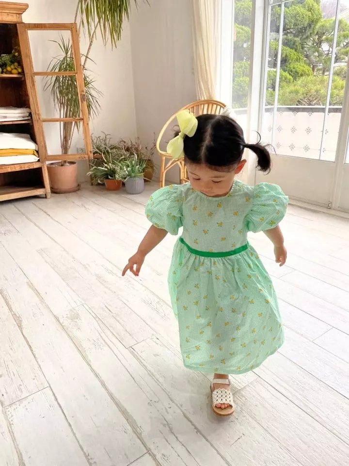 Dano - Korean Children Fashion - #designkidswear - Big Shirring Sleeves One-piece - 4