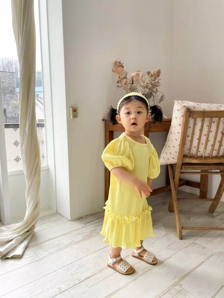 Dano - Korean Children Fashion - #kidsshorts - Pleats Balloon One-piece - 3