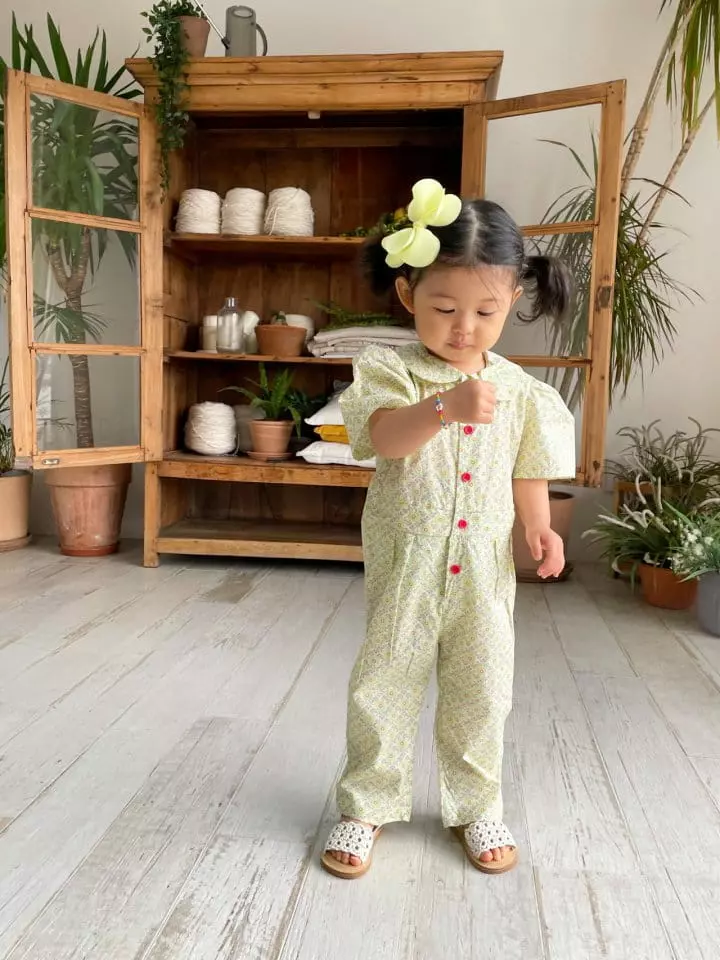 Dano - Korean Children Fashion - #kidsshorts - Flower Jumpsuit