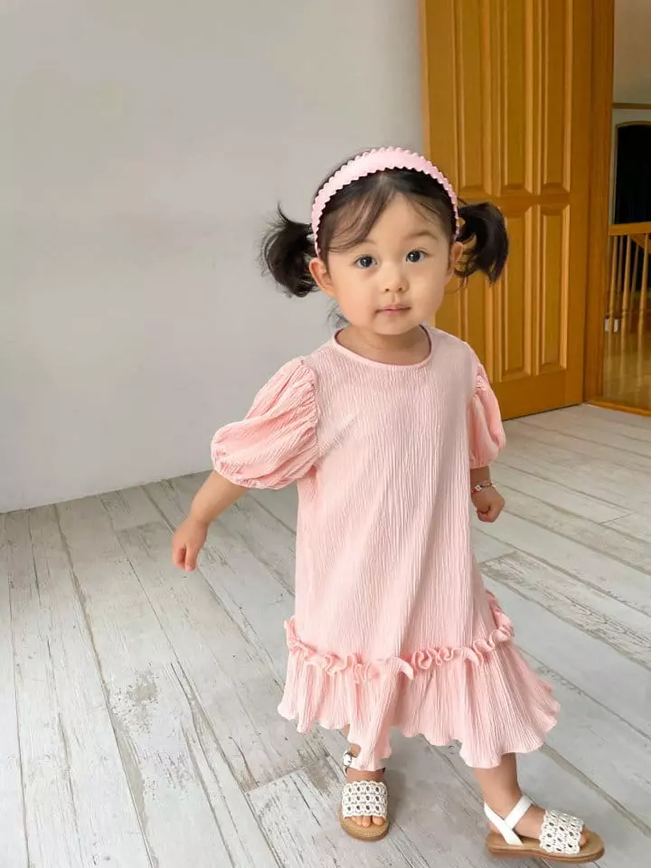 Dano - Korean Children Fashion - #kidzfashiontrend - Pleats Balloon One-piece - 5