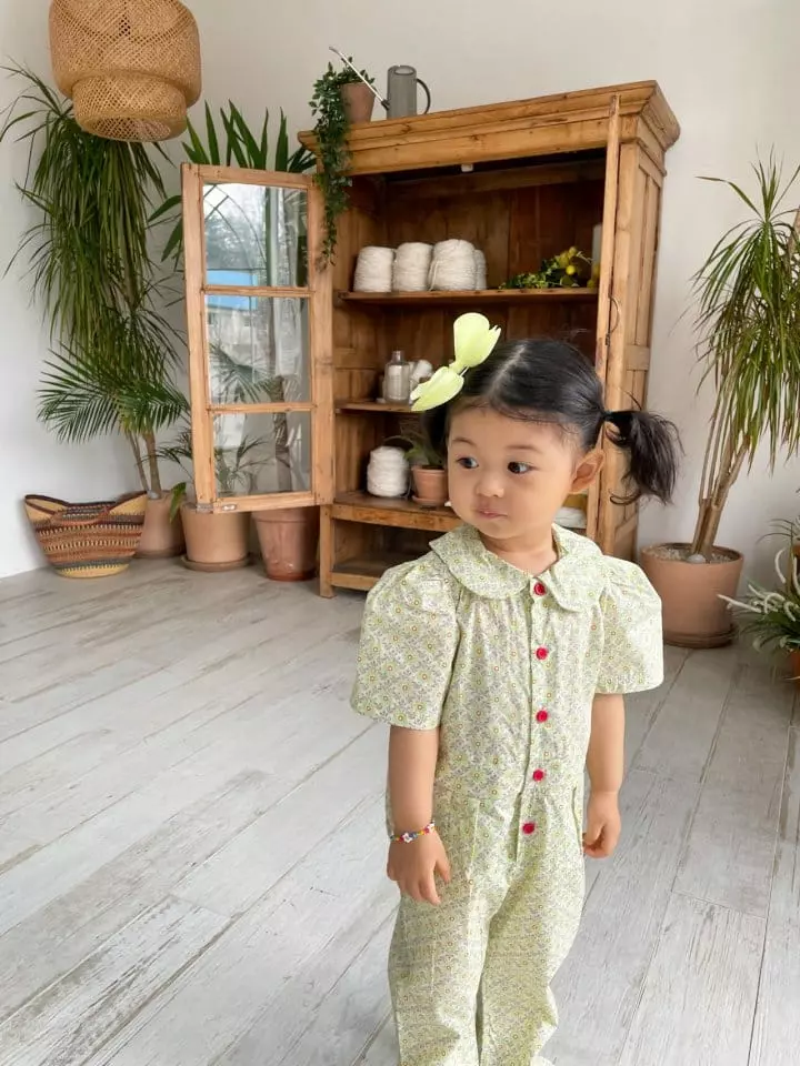 Dano - Korean Children Fashion - #kidzfashiontrend - Flower Jumpsuit - 3