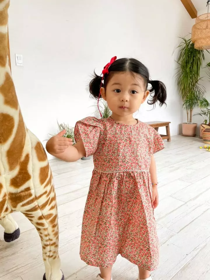 Dano - Korean Children Fashion - #littlefashionista - Tulip Sleeves One-piece - 6
