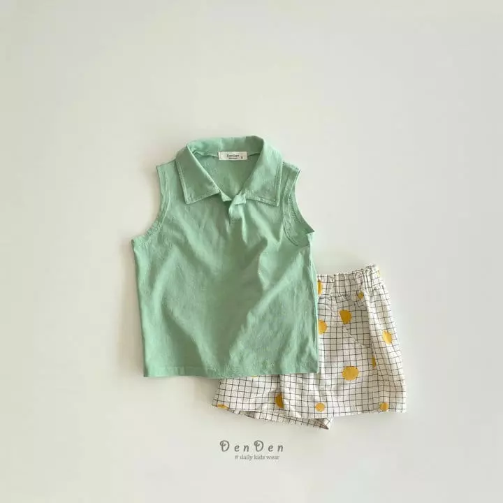 Denden - Korean Children Fashion - #childrensboutique - Collar Sleeveless Tee - 7