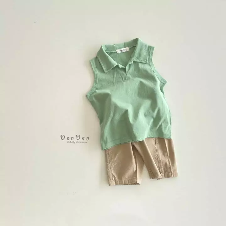 Denden - Korean Children Fashion - #discoveringself - Collar Sleeveless Tee - 9