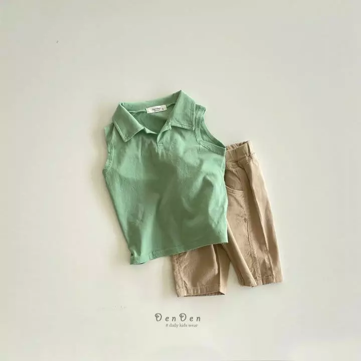 Denden - Korean Children Fashion - #fashionkids - Collar Sleeveless Tee - 10