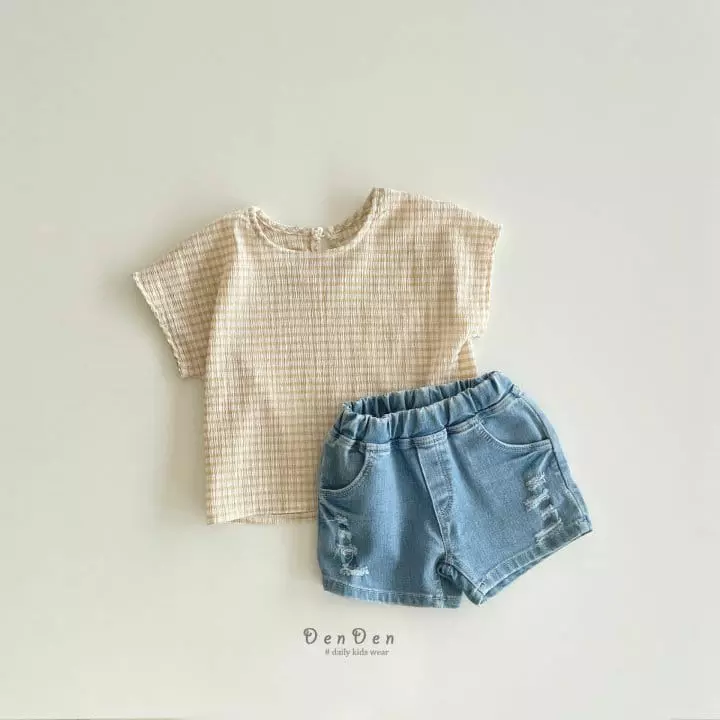 Denden - Korean Children Fashion - #fashionkids - Pleats Check Shirt - 9