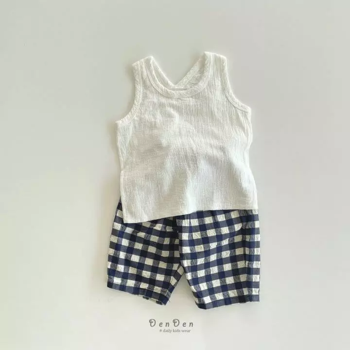 Denden - Korean Children Fashion - #fashionkids - Pintuck Check Pants - 7