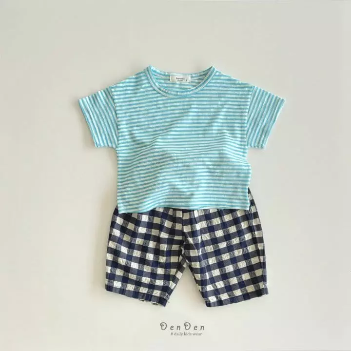 Denden - Korean Children Fashion - #kidsshorts - Pintuck Check Pants - 8