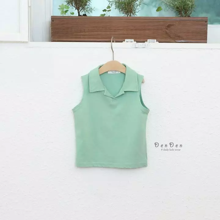 Denden - Korean Children Fashion - #minifashionista - Collar Sleeveless Tee