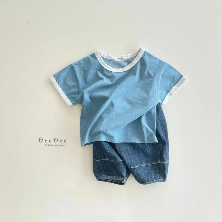 Denden - Korean Children Fashion - #minifashionista - Pumpkin Denim Shorts - 3