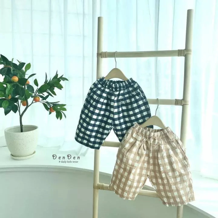 Denden - Korean Children Fashion - #prettylittlegirls - Pintuck Check Pants