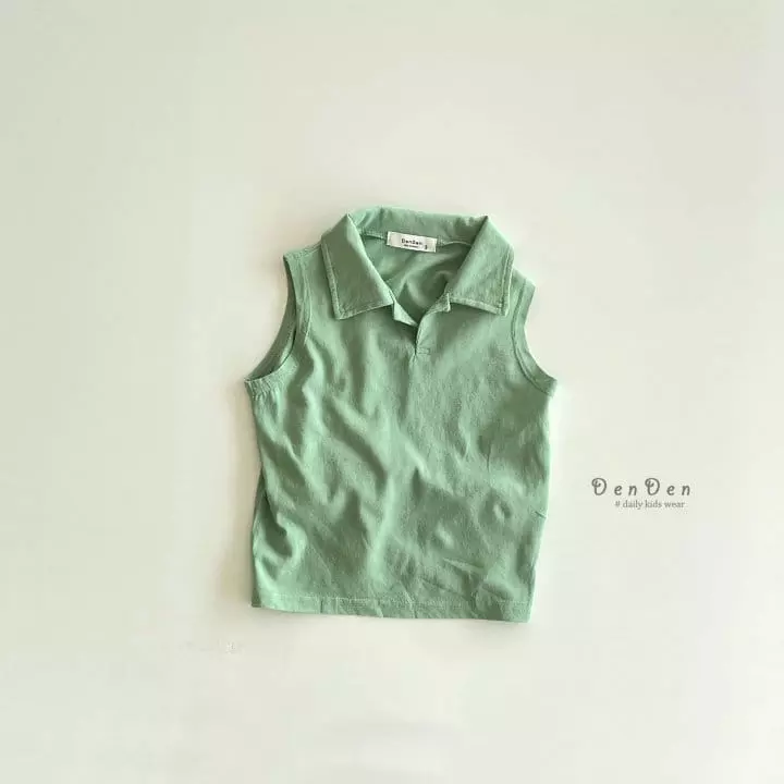 Denden - Korean Children Fashion - #todddlerfashion - Collar Sleeveless Tee - 3