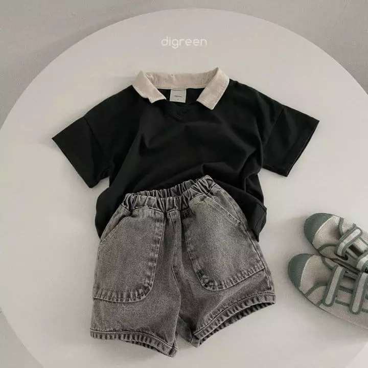 Digreen - Korean Children Fashion - #fashionkids - Denim Piping Shorts - 12