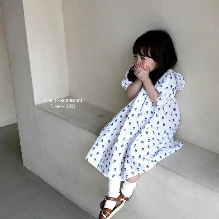 Disco Bonbon - Korean Children Fashion - #Kfashion4kids - Blue Flower One-piece - 11