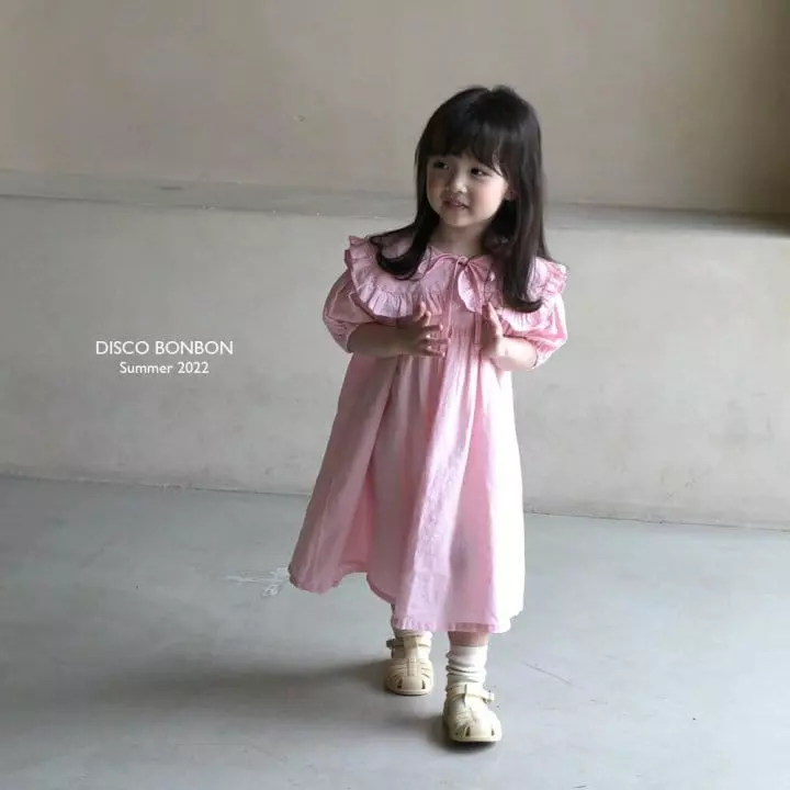 Disco Bonbon - Korean Children Fashion - #stylishchildhood - Ribbon Tie One-piece - 4