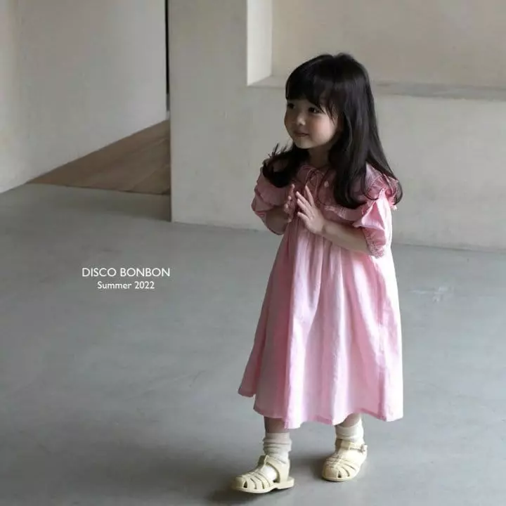 Disco Bonbon - Korean Children Fashion - #childrensboutique - Ribbon Tie One-piece - 5