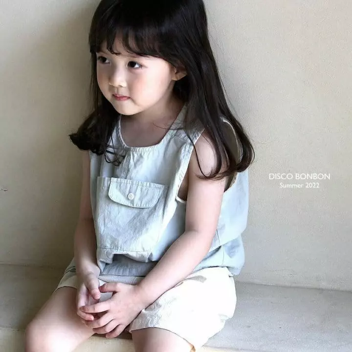 Disco Bonbon - Korean Children Fashion - #childrensboutique - Pocket Sleeveless Shirt - 2