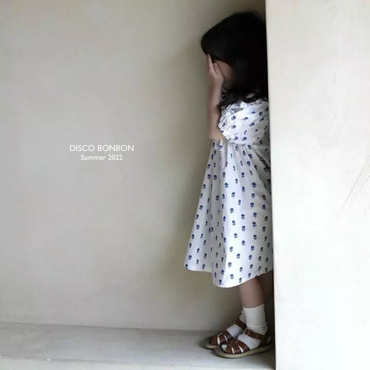 Disco Bonbon - Korean Children Fashion - #fashionkids - Blue Flower One-piece - 7