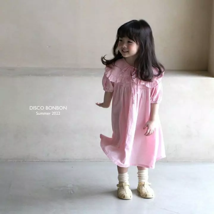 Disco Bonbon - Korean Children Fashion - #kidsshorts - Ribbon Tie One-piece - 9