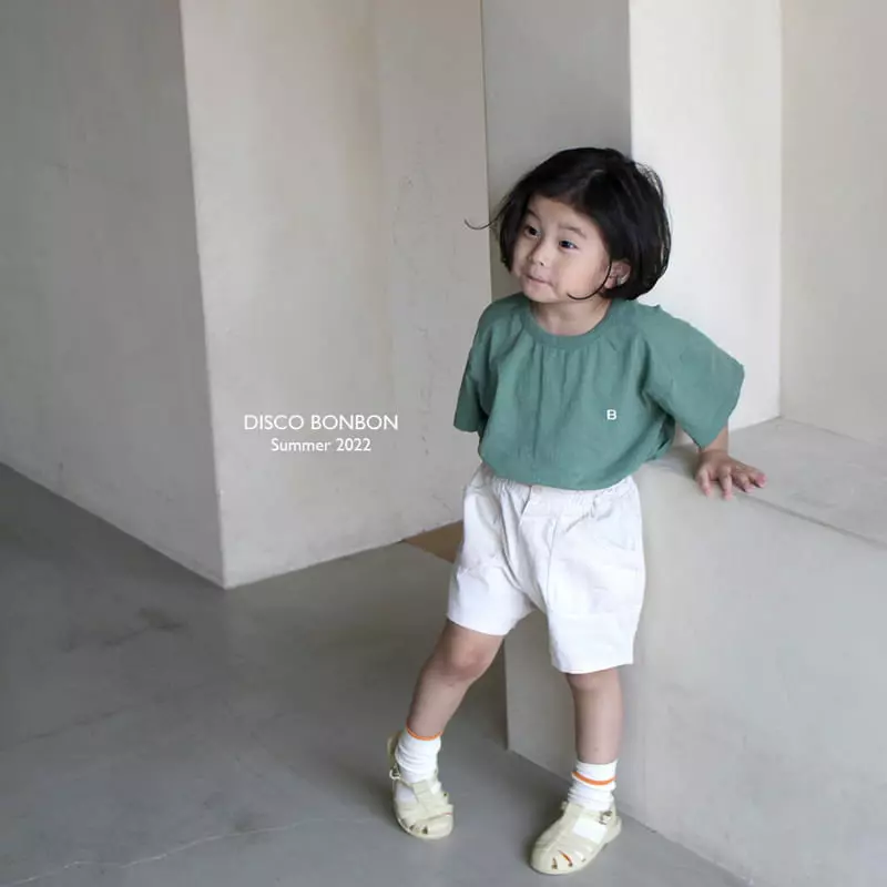 Disco Bonbon - Korean Children Fashion - #kidsshorts - B Embroidery Tee