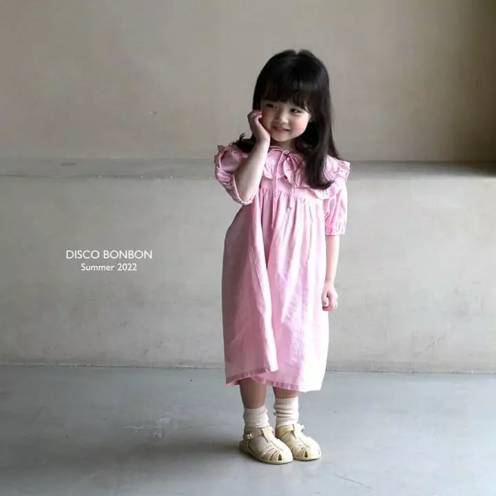 Disco Bonbon - Korean Children Fashion - #kidsstore - Ribbon Tie One-piece - 10