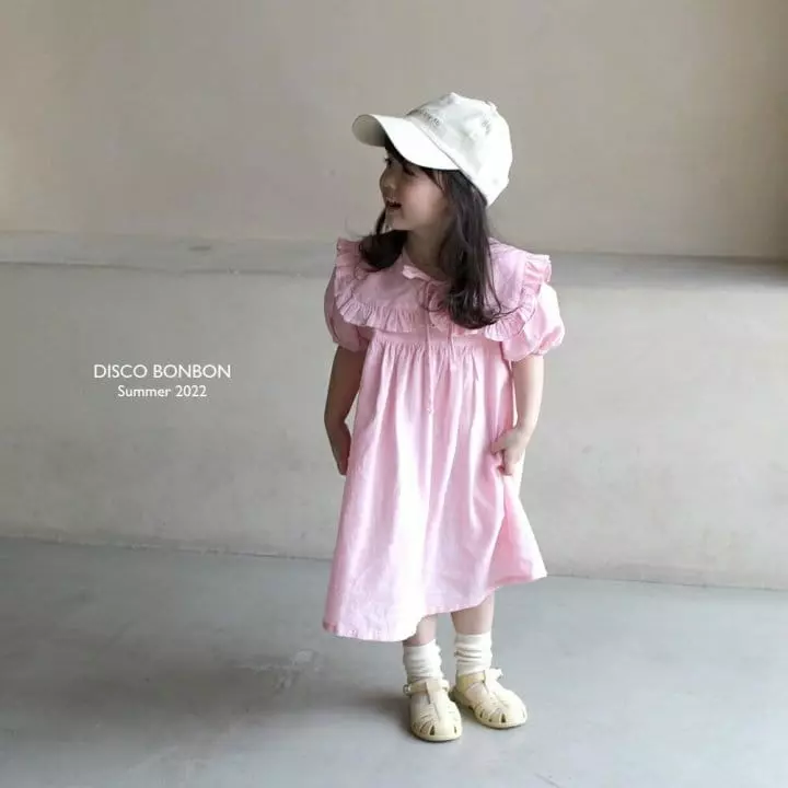 Disco Bonbon - Korean Children Fashion - #stylishchildhood - Ribbon Tie One-piece - 3