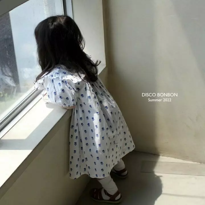 Disco Bonbon - Korean Children Fashion - #stylishchildhood - Blue Flower One-piece - 2