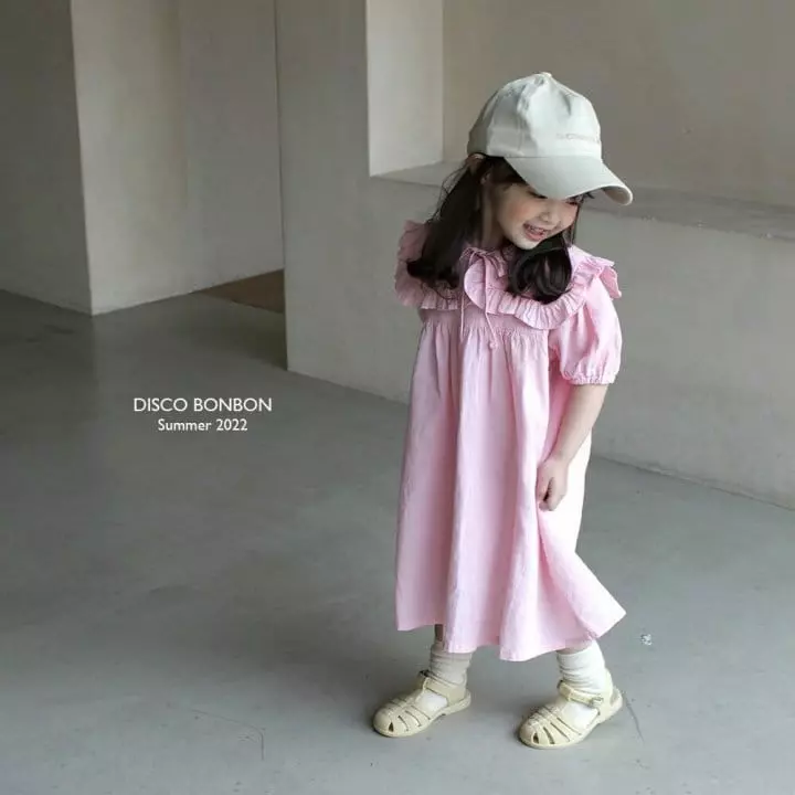 Disco Bonbon - Korean Children Fashion - #toddlerclothing - Ribbon Tie One-piece - 2