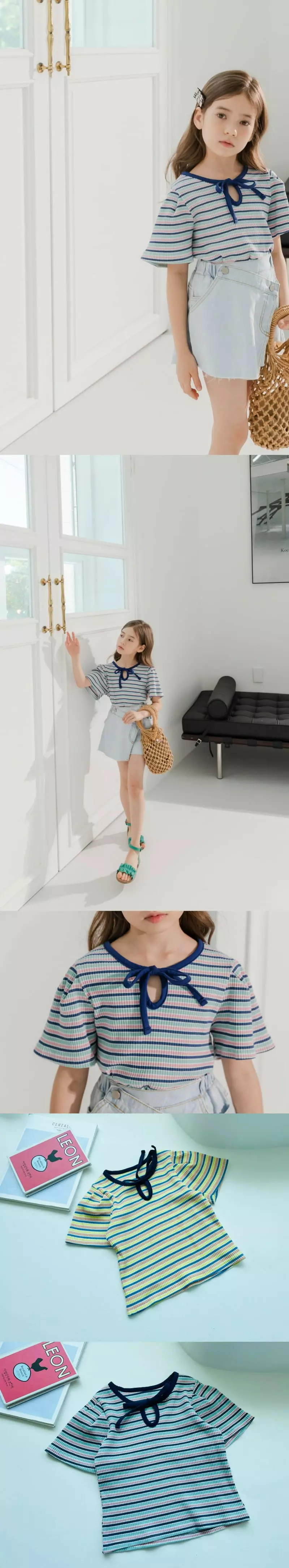 Dore Dore - Korean Children Fashion - #stylishchildhood - Ribbon Piping Tee - 4