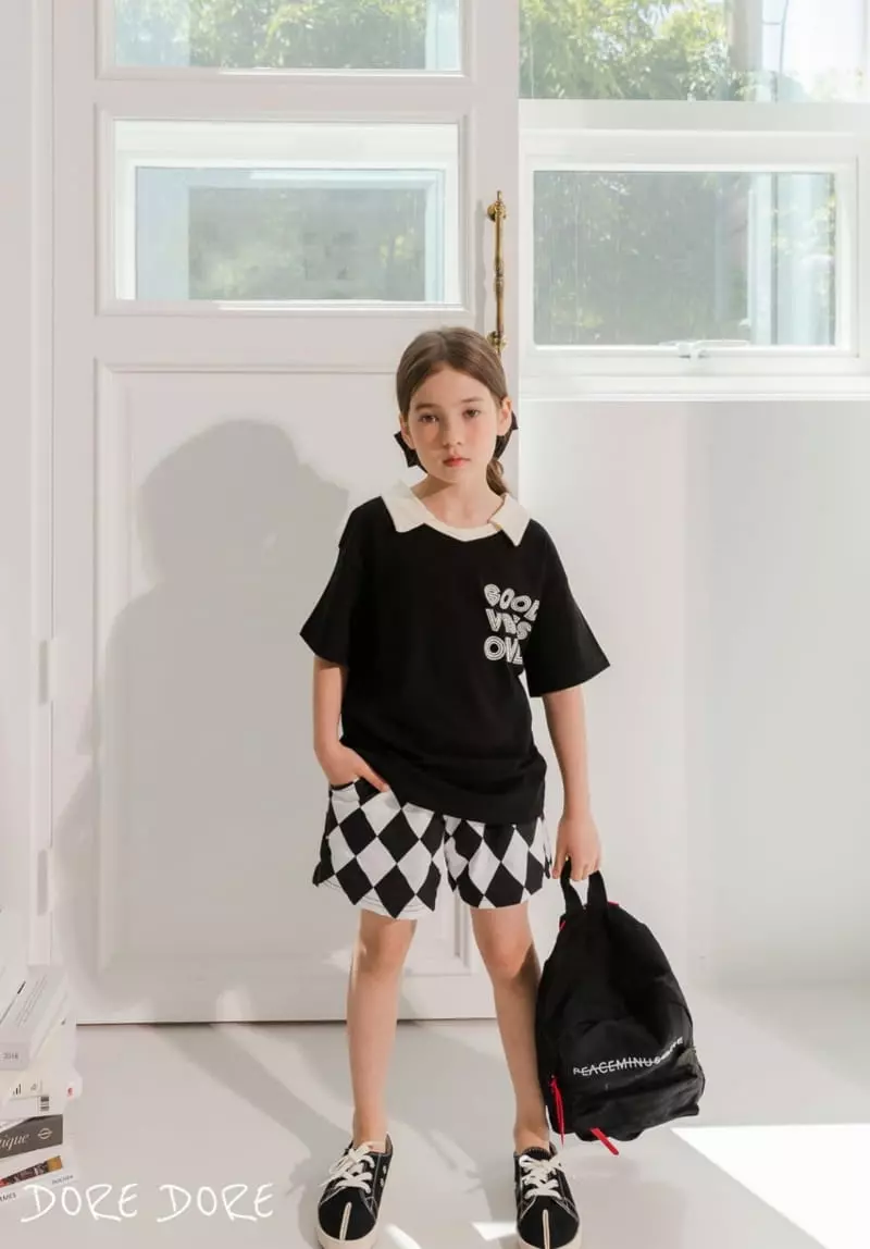 Dore Dore - Korean Children Fashion - #childrensboutique - Collar Color Tee