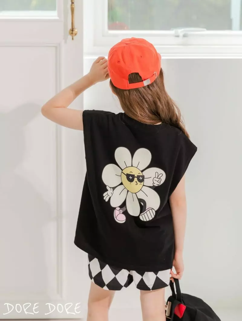 Dore Dore - Korean Children Fashion - #designkidswear - V Flower Sleeveless